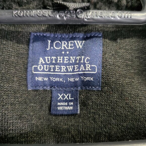 Mens J.Crew Black Sherpa Fleece & Nylon Vest Zippered Pockets Mock Neck XXL - Picture 3 of 8